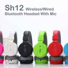 SH-12 Bluetooth Headphone With FM and SD Card Slot with Music and Calling Controls